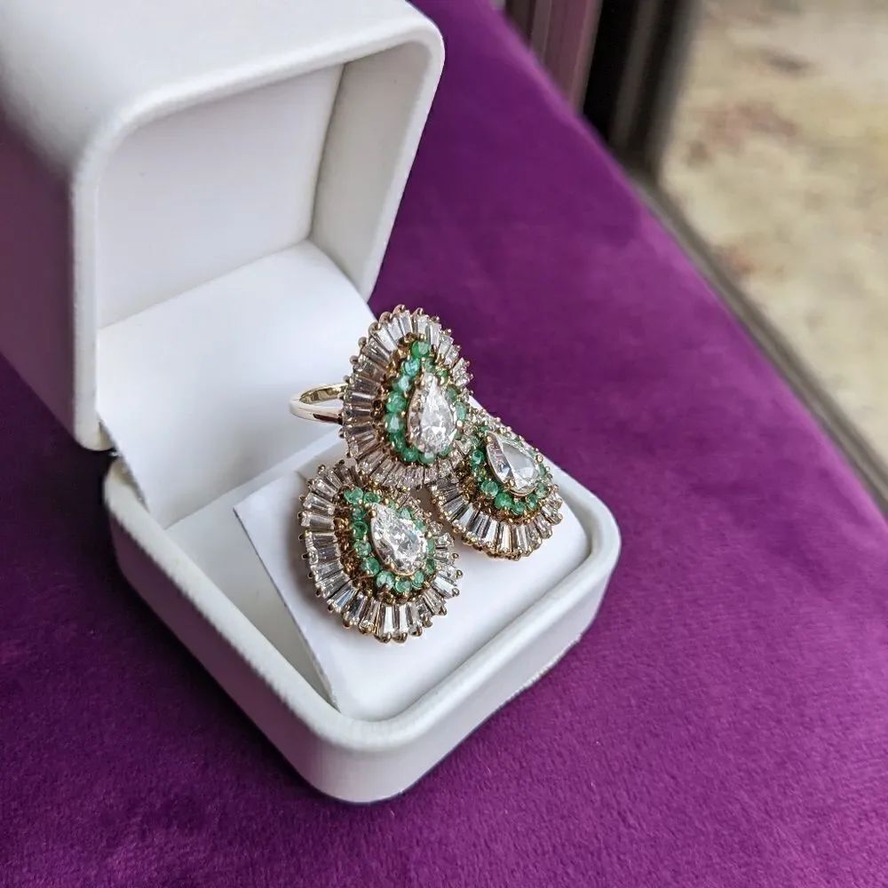 cocktail ring and earring set